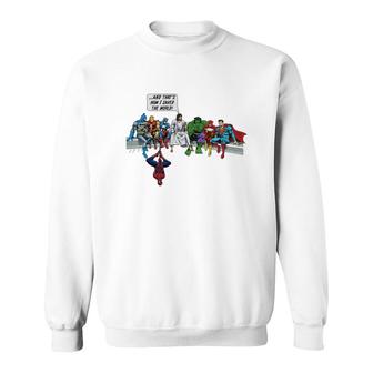 Jesus And Super Heroes Sweatshirt - Thegiftio UK