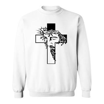 Jesus Cross Christian Religious Belief God Lovers Gift Sweatshirt | Mazezy