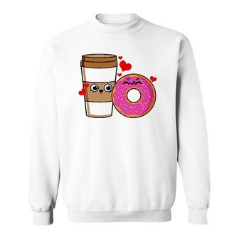 Kawaii Coffee And Donut Barista Sweatshirt | Mazezy