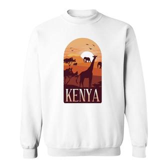 Kenya Africa Giraffe Elephant Lion African Animals Gift Sweatshirt | Mazezy