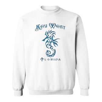 Key West Fl Seahorse Distressed Florida Gift Sweatshirt | Mazezy
