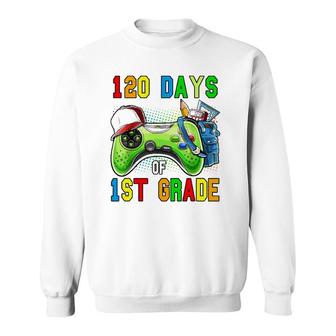 Kid 120 Days Of 1St Grade Level Unlocked 120 Days Of School Sweatshirt | Mazezy AU