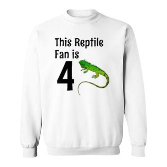 Kids 4 Years Old Lizard Reptile Birthday Party 4Th Birthday Sweatshirt | Mazezy