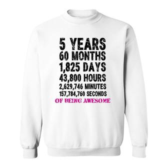 Kids 5 Years Of Being Awesome Sweatshirt | Mazezy