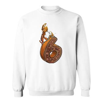 Kids 6 Year Old Bearded Dragon Reptile 6Th Birthday Party B-Day Sweatshirt | Mazezy