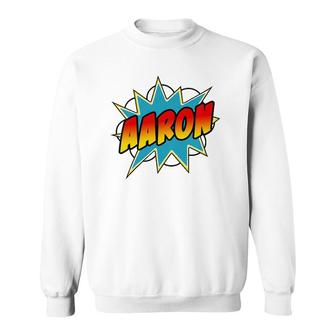 Kids Boys Aaron Comic Book Superhero Name Sweatshirt | Mazezy