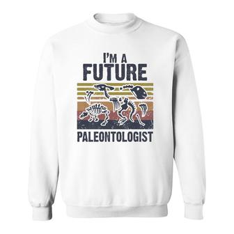 Kids I'm A Future Paleontologist Vintage Paleontology Dinosaurs Premium Sweatshirt | Mazezy