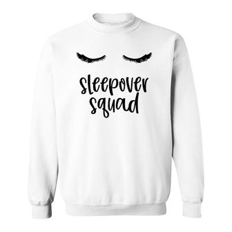 Kids Sleepover Squad Cute Eyelashes Slumber Party Sweatshirt | Mazezy