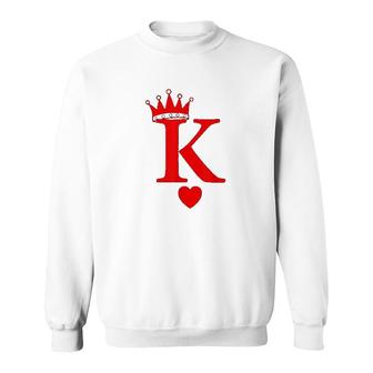 King Of Hearts Queen Of Hearts Playing Cards Deck Of Cards Sweatshirt - Seseable