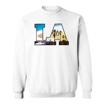 La City Skyline Of Downtown Los Angeles California Sweatshirt | Mazezy