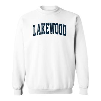 Lakewood Washington Wa Vintage Athletic Sports Navy Design Sweatshirt | Mazezy