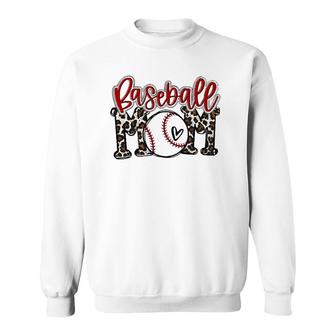 Leopard Baseball Mom Game Day Vibesball Mom Mother's Day Sweatshirt | Mazezy