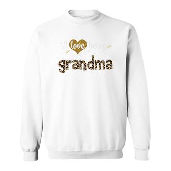 Leopard I Love Being Grandma Black Sweatshirt | Mazezy