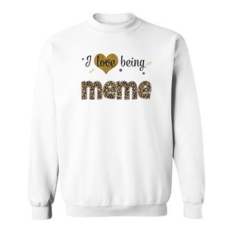 Leopard Plaid I Love Being Meme White Sweatshirt | Mazezy