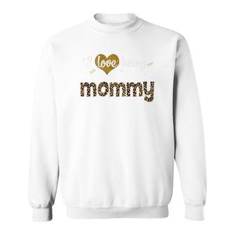 Leopard Plaid I Love Being Mommy Sweatshirt | Mazezy