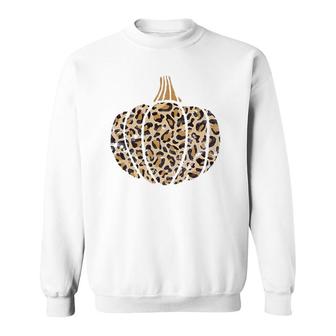 Leopard Pumpkin Woman Thanksgiving Gift Thankful Mom Mama Sweatshirt | Mazezy