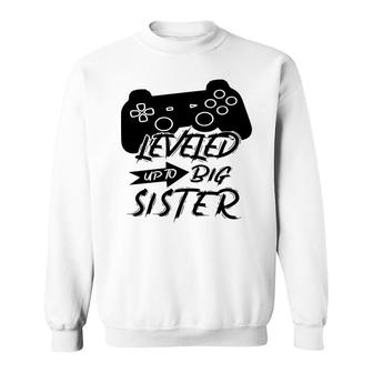 Leveled Up Tobig Sister Gamer Pregnancy Announcement Baby Sweatshirt - Thegiftio UK