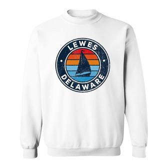 Lewes Delaware De Vintage Sailboat Retro 70'S Sweatshirt | Mazezy