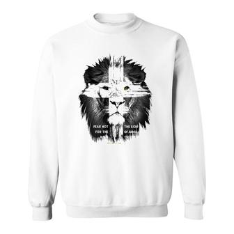 Lion Cross Jesus Christian Lord God Believer Gift Sweatshirt | Mazezy