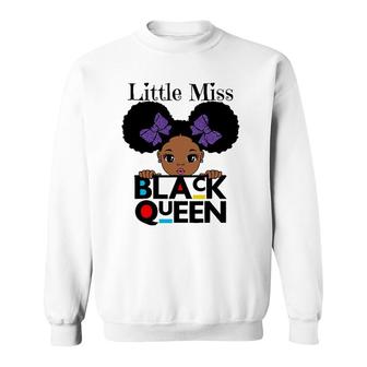 Little Miss Black Queen Melanin Brown Skin Girls Fun Cute Sweatshirt - Thegiftio UK
