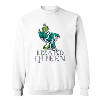 Lizard Queen Funny Lizard Lover Sweatshirt | Mazezy