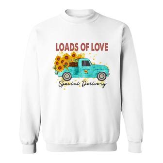 Loads Of Love Special Delivery Sunflower Blue Truck Sweatshirt - Thegiftio UK