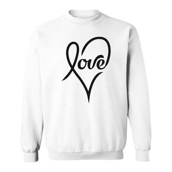 Love Cursive Heart Design Cute Sweatshirt | Mazezy