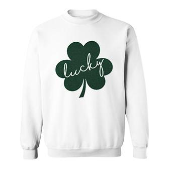 Lucky St Patricks Day Irish Shamrock Sweatshirt | Mazezy
