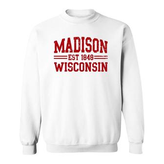 Madison Wisconsin Madison Gift Distressed Text Sweatshirt | Mazezy