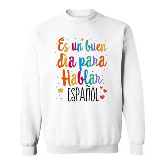 Maestra Cute Rainbow Regalos Para Bilingual Spanish Teacher Sweatshirt | Mazezy