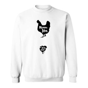 Mama Hen Baby Chick Gift For Kids Woman Sweatshirt | Mazezy