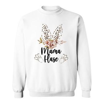 Mama Rabbit Easter Bunny Floral Leo Look Outfit Gift Easter Sweatshirt | Mazezy