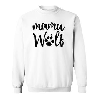 Mama Wolf Wolves Lover Mom Mother Women Raglan Baseball Sweatshirt | Mazezy
