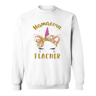 Mamacorn Teacher Mama Mom Unicorn Face Bandana For Mother's Day Ver1 Ver2 Sweatshirt | Mazezy
