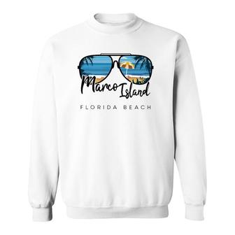 Marco Island Florida Palm Tree Sunglasses Souvenir Sweatshirt | Mazezy