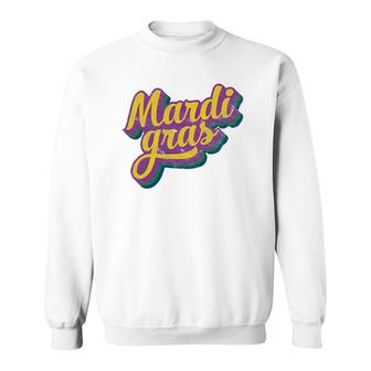 Mardi Gras Masquerade Costume Bead Parade Sweatshirt | Mazezy