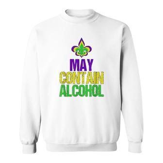 May Contain Funny Mardi Gras Sweatshirt | Mazezy
