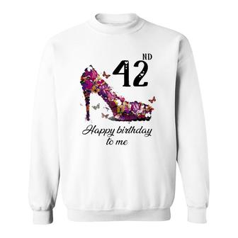 Mb 42Nd Birthday Butterfly Shoe Happy Birthday To Me Sweatshirt | Mazezy