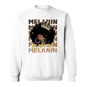 Melanin Afro Natural Hair Queen Cute Black Girl Magic Sweatshirt | Mazezy