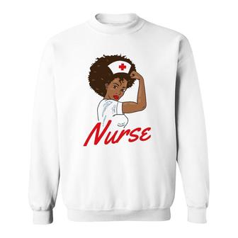 Melanin Black Nurse Clothing Gift African American Women Sweatshirt | Mazezy