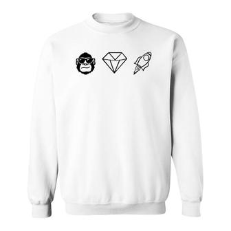Meme Stock Ape Diamond Hands To The Moon Sweatshirt | Mazezy