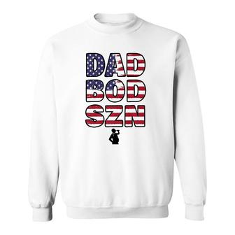 Mens American Flag Dad Bod Sweatshirt | Mazezy