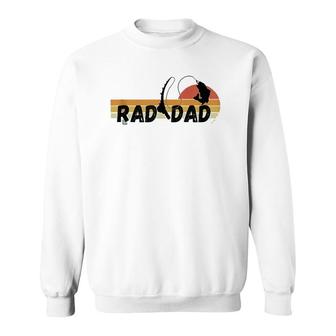 Mens Cool Retro Fishing Rad Dad Father's Day Sweatshirt | Mazezy