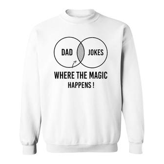 Mens Dad Jokes Where The Magic Happens ,Funny Father's Day Sweatshirt | Mazezy DE