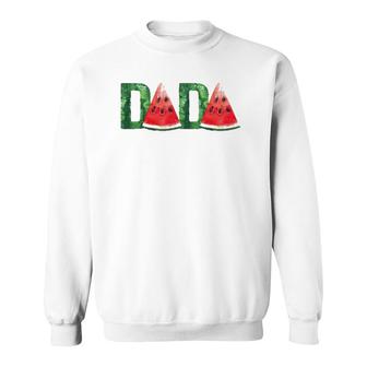 Mens Dada Watermelon Funny Summer Fruit Father's Day For Dad Sweatshirt | Mazezy