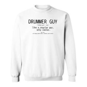 Mens Drummer Guy Definition Funny Vintage Drums Drumming Sweatshirt | Mazezy