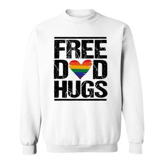Mens Free Dad Hugs Lgbtq Pride Stepfather Daddy Papa Design Sweatshirt | Mazezy