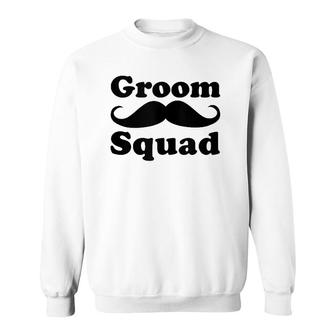 Mens Funny Groom Squad Mustache Bachelor Party Groomsman Gift Sweatshirt | Mazezy UK