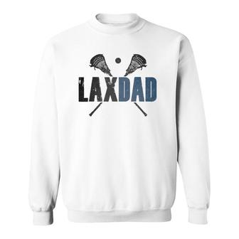 Mens Lax Dad Lacrosse Player Father Parent Coach Gift Vintage Sweatshirt | Mazezy