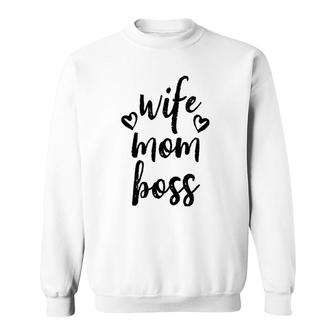Mom Wife Boss Mother's Day Sweatshirt | Mazezy